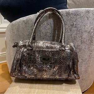Armani Exchange Silver Snakeprint Shoulder bag